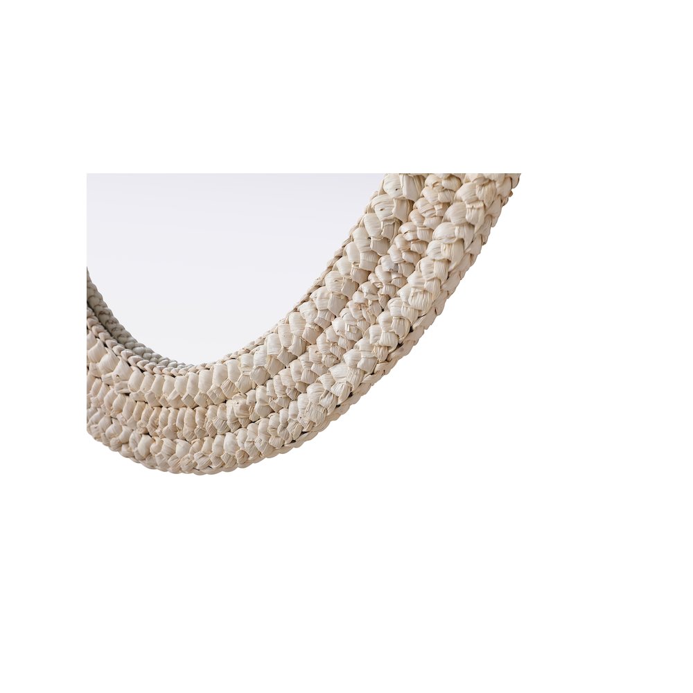 Oval Cornhusk Mirror 24x36 in Linen White. Picture 7