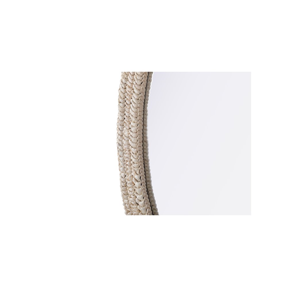 Oval Cornhusk Mirror 24x36 in Linen White. Picture 8