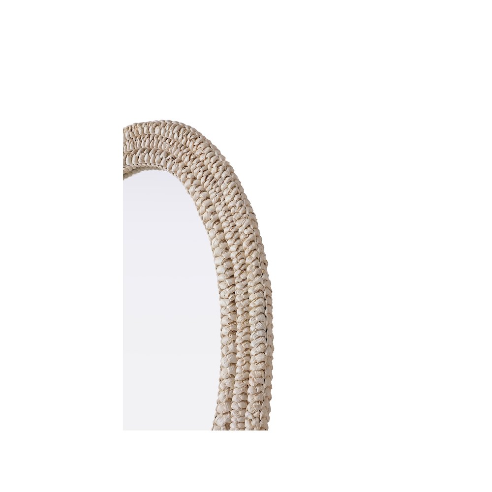Oval Cornhusk Mirror 24x36 in Linen White. Picture 9