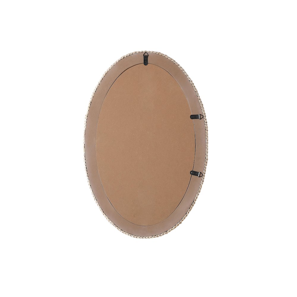 Oval Cornhusk Mirror 24x36 in Linen White. Picture 10