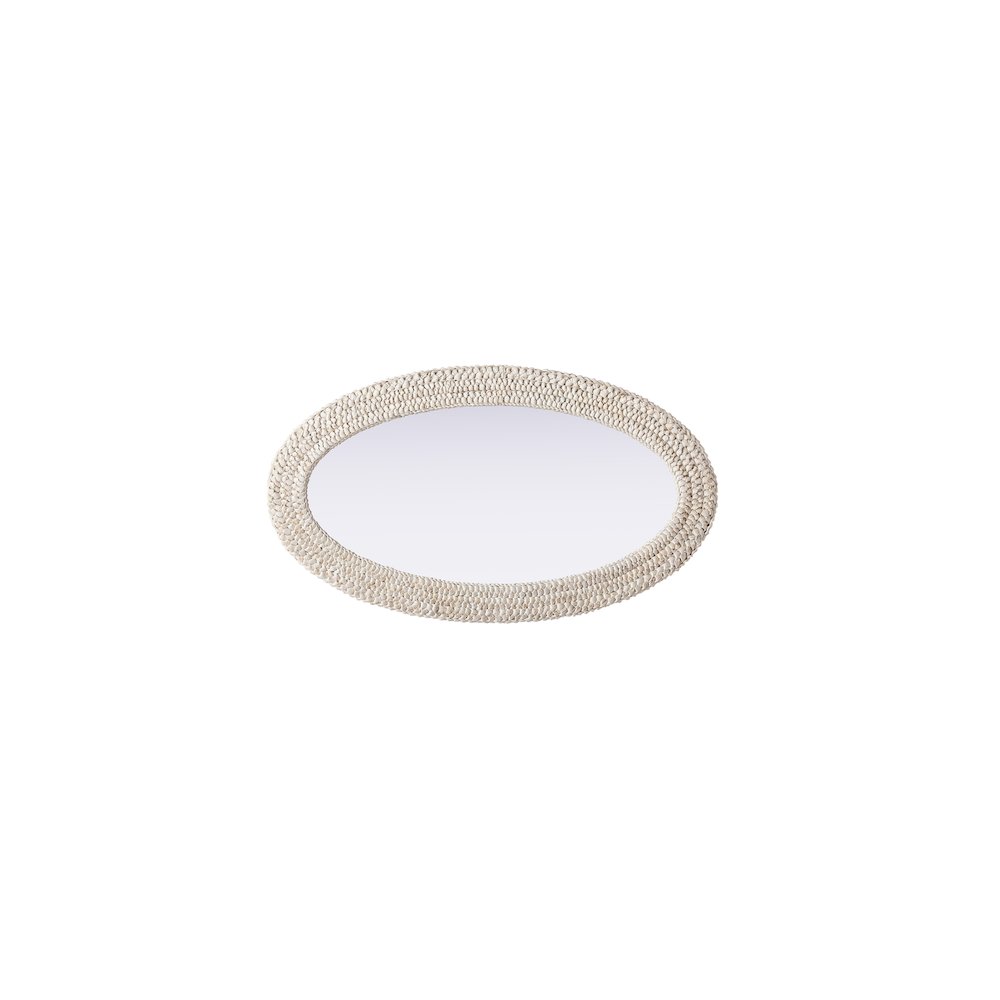 Oval Cornhusk Mirror 24x42 in Linen White. Picture 5