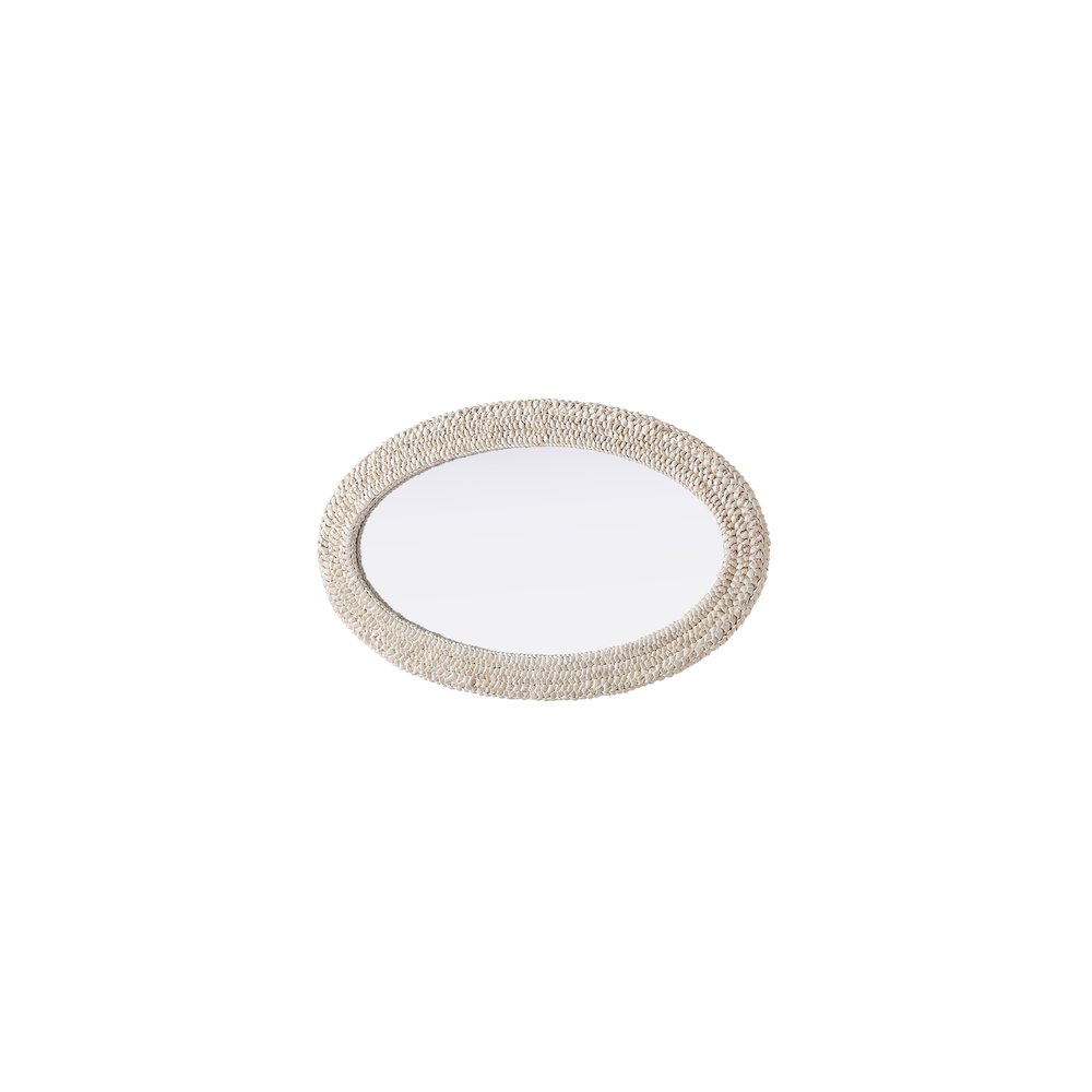 Oval Cornhusk Mirror 24x42 in Linen White. Picture 6