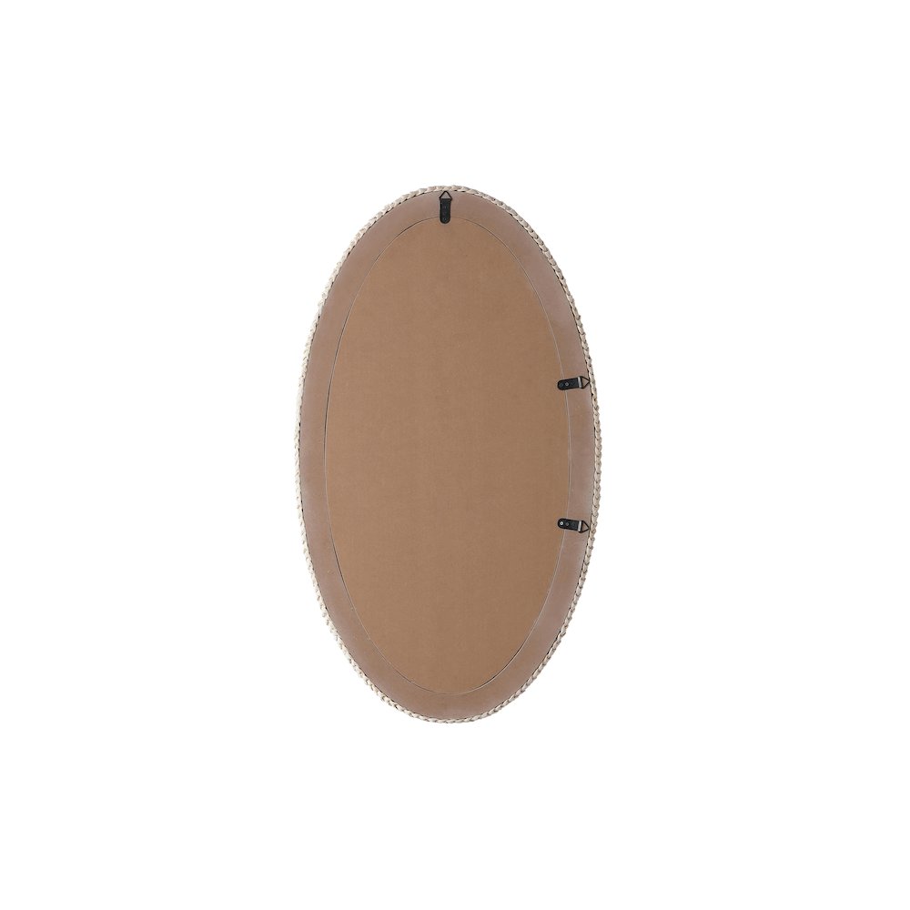 Oval Cornhusk Mirror 24x42 in Linen White. Picture 10
