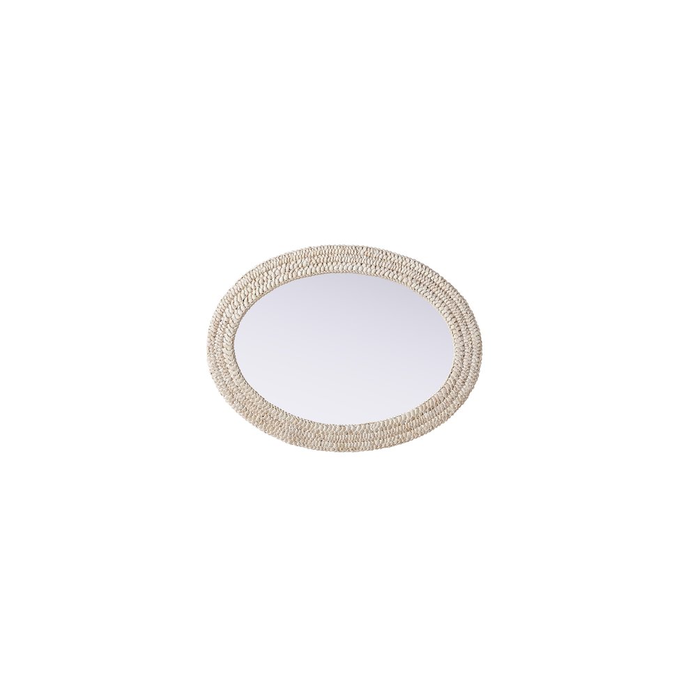 Oval Cornhusk Mirror 27x36 in Linen White. Picture 5