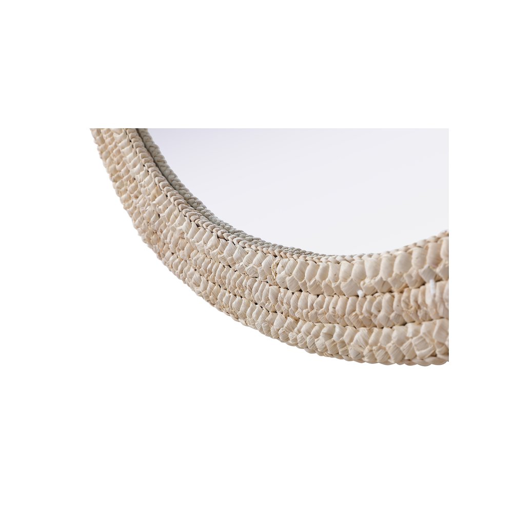 Oval Cornhusk Mirror 27x36 in Linen White. Picture 7