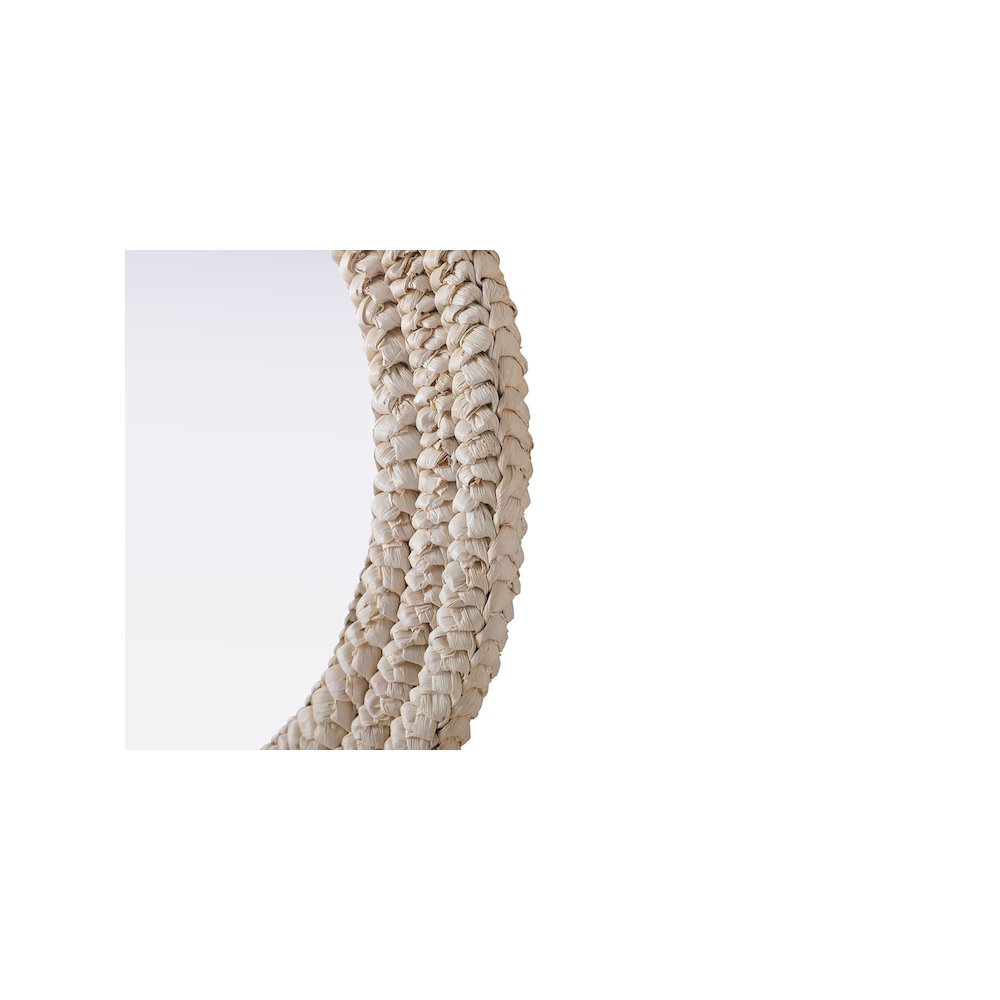 Oval Cornhusk Mirror 27x36 in Linen White. Picture 8