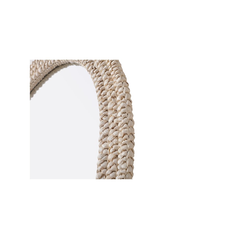 Oval Cornhusk Mirror 27x42 in Linen White. Picture 7