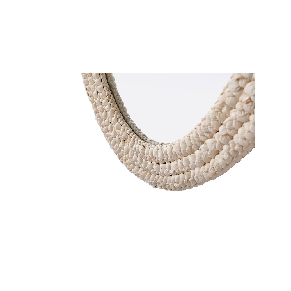 Oval Cornhusk Mirror 27x42 in Linen White. Picture 8