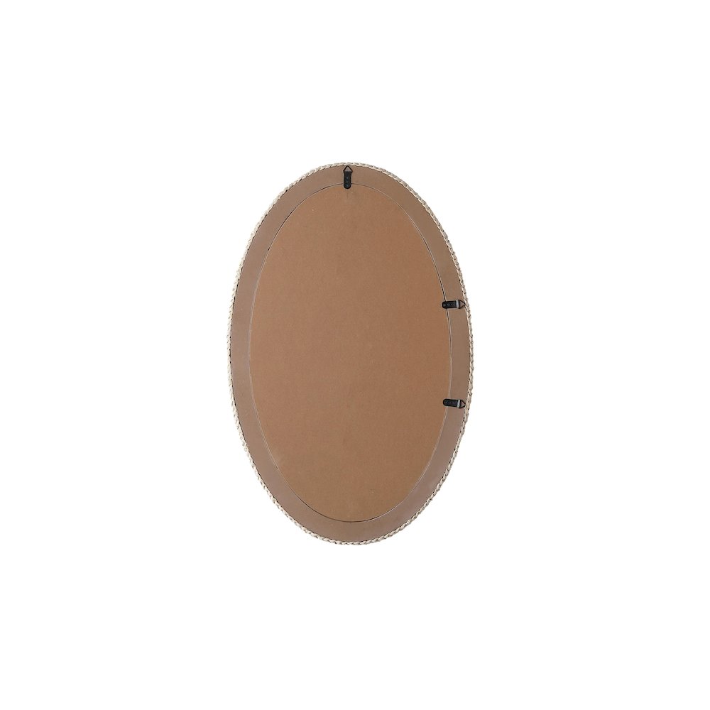 Oval Cornhusk Mirror 27x42 in Linen White. Picture 10