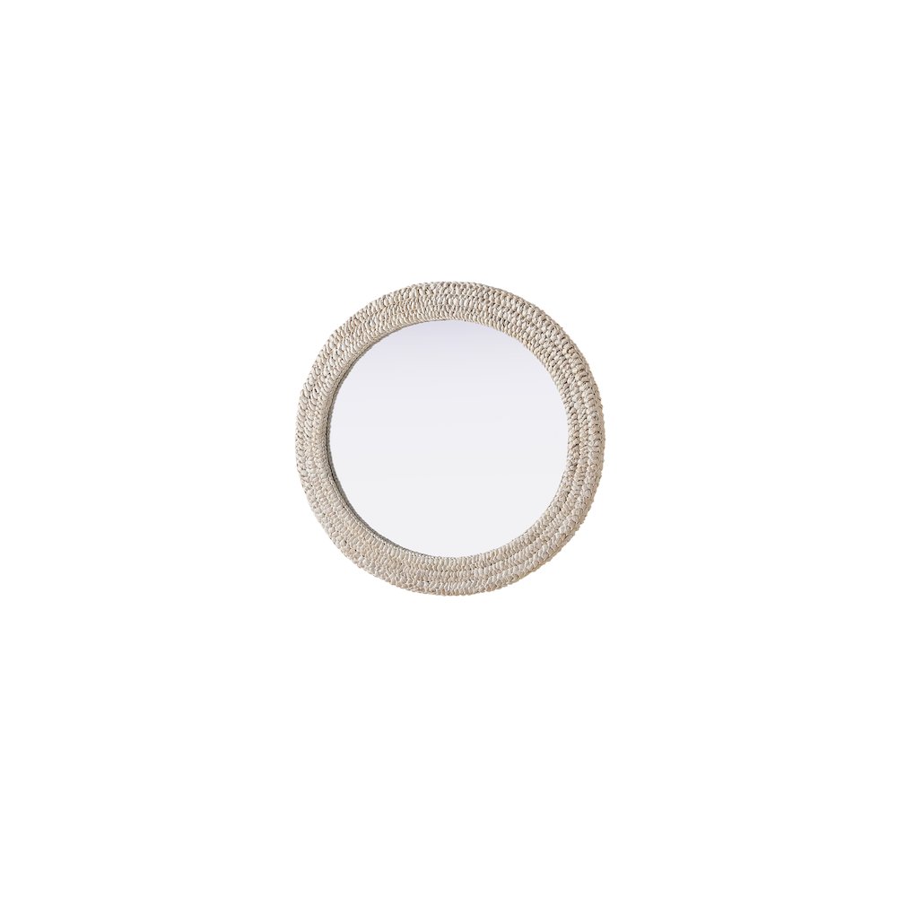 Oval Cornhusk Mirror 30x36 in Linen White. Picture 6