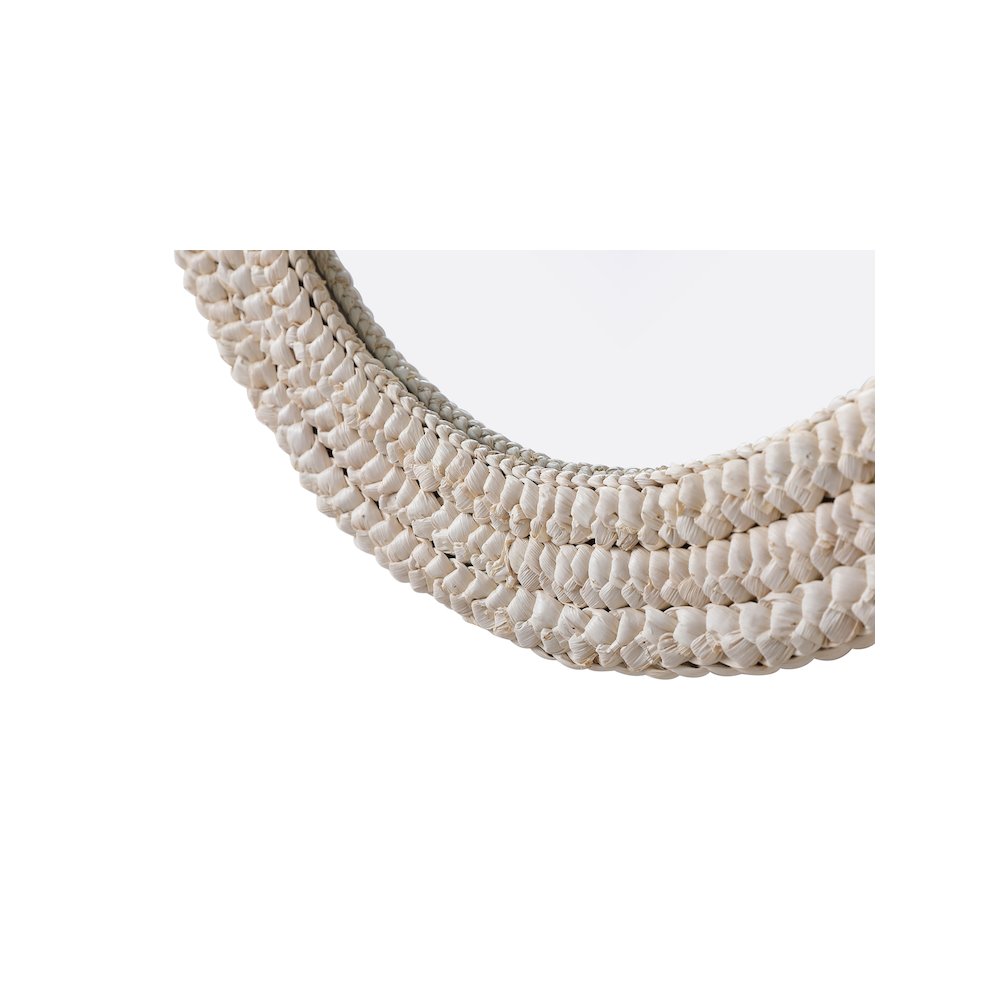 Oval Cornhusk Mirror 30x36 in Linen White. Picture 7