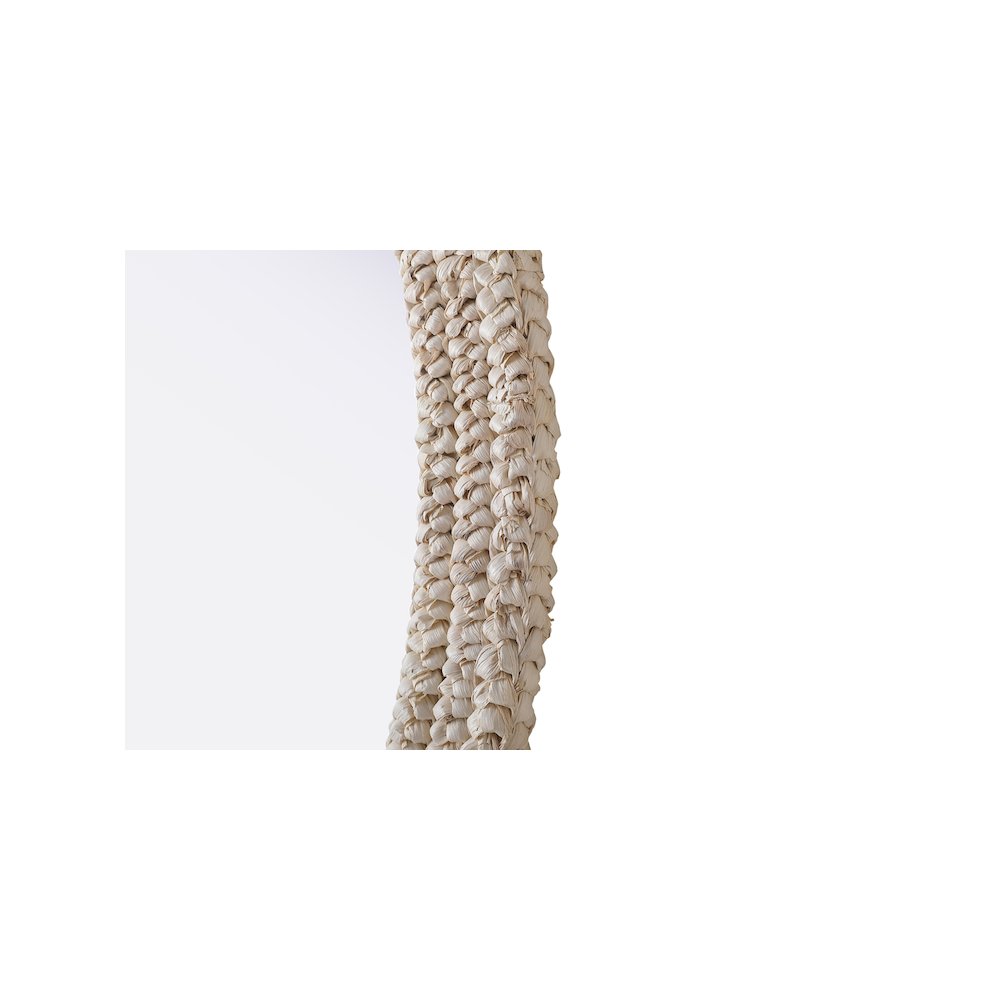 Oval Cornhusk Mirror 30x36 in Linen White. Picture 8