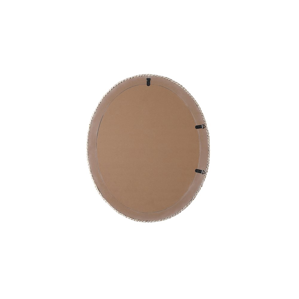 Oval Cornhusk Mirror 30x36 in Linen White. Picture 10