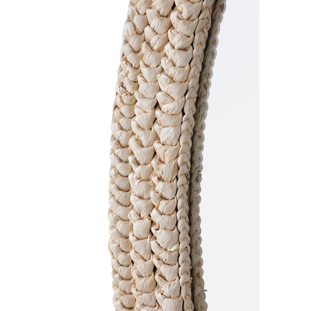 Oval Cornhusk Mirror 30x42 in Linen White. Picture 9