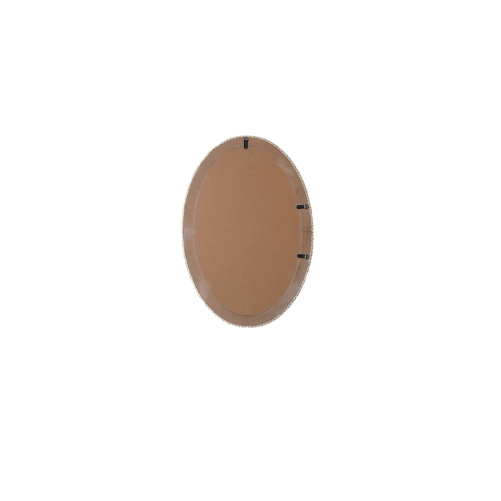 Oval Cornhusk Mirror 30x42 in Linen White. Picture 10