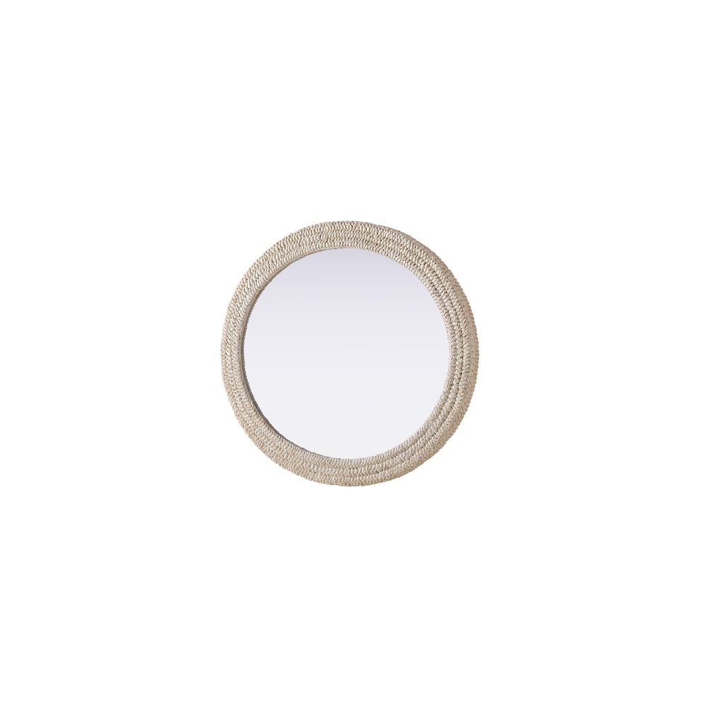 Oval Cornhusk Mirror 36x42 in Linen White. Picture 6
