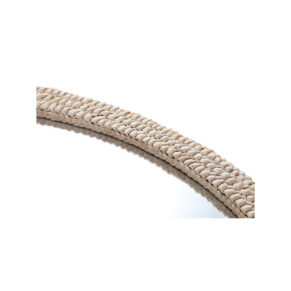 Oval Cornhusk Mirror 36x42 in Linen White. Picture 9