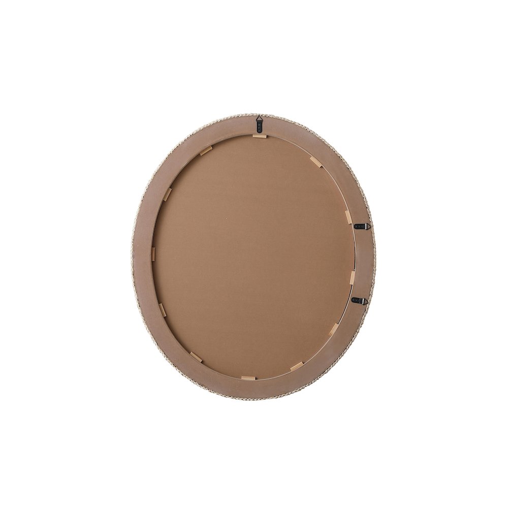 Oval Cornhusk Mirror 36x42 in Linen White. Picture 10