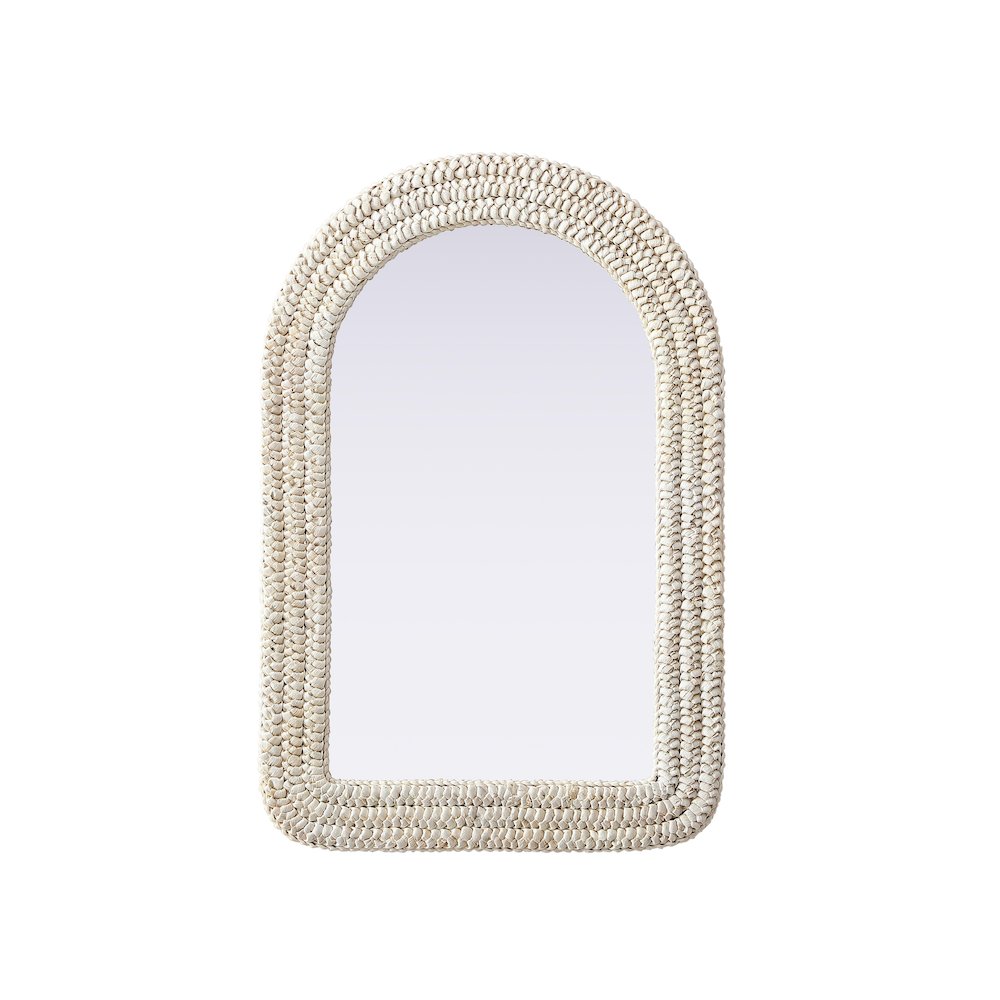 Arch Cornhusk Mirror 24x36 in Linen White. Picture 1