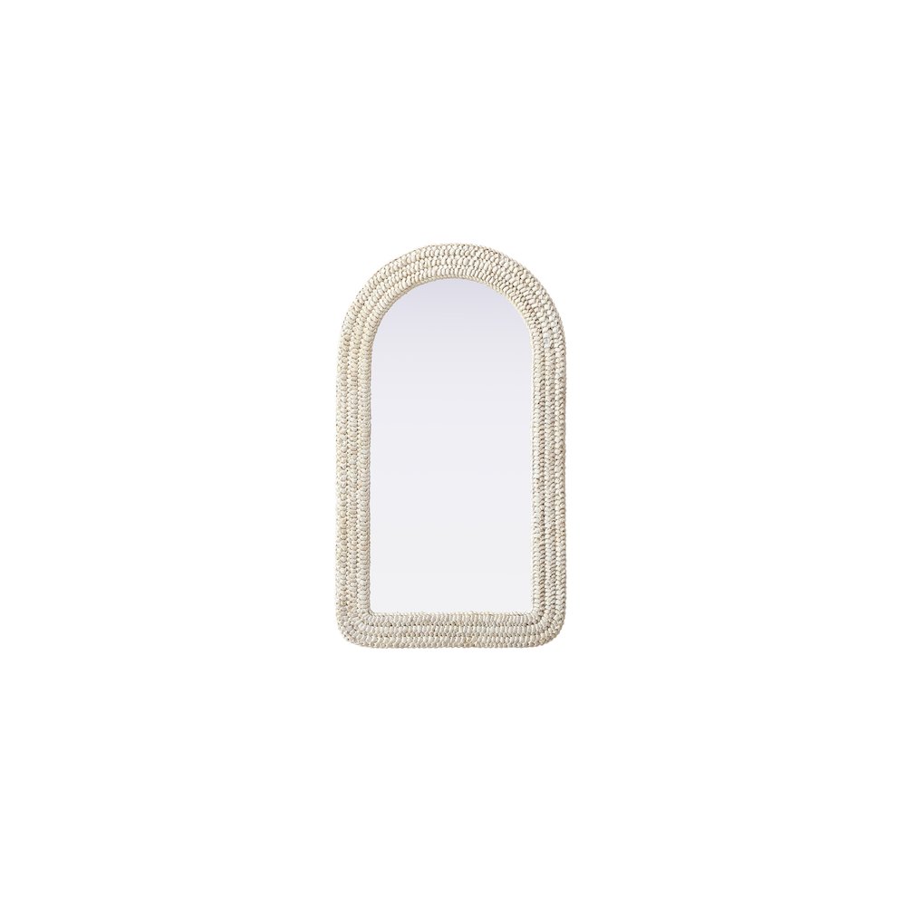 Arch Cornhusk Mirror 24x42 in Linen White. Picture 1
