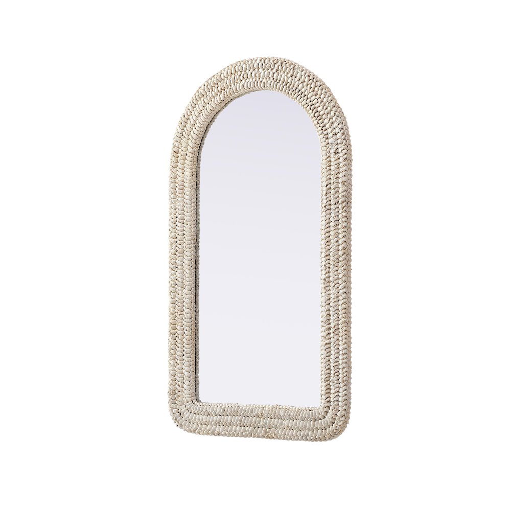 Arch Cornhusk Mirror 24x42 in Linen White. Picture 4