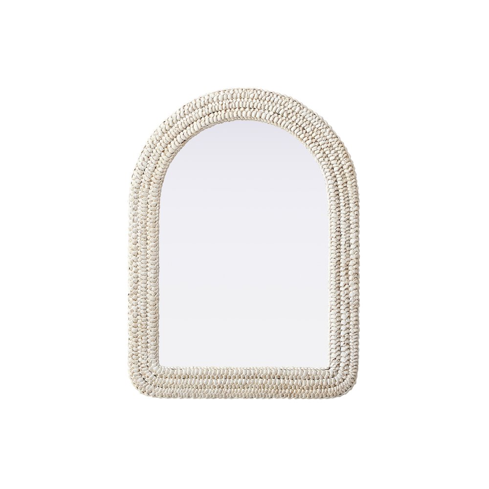 Arch Cornhusk Mirror 27x36 in Linen White. Picture 1