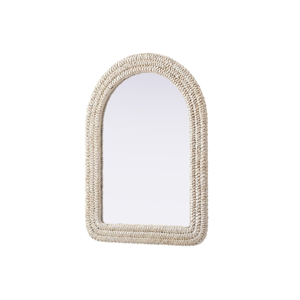 Arch Cornhusk Mirror 27x36 in Linen White. Picture 4