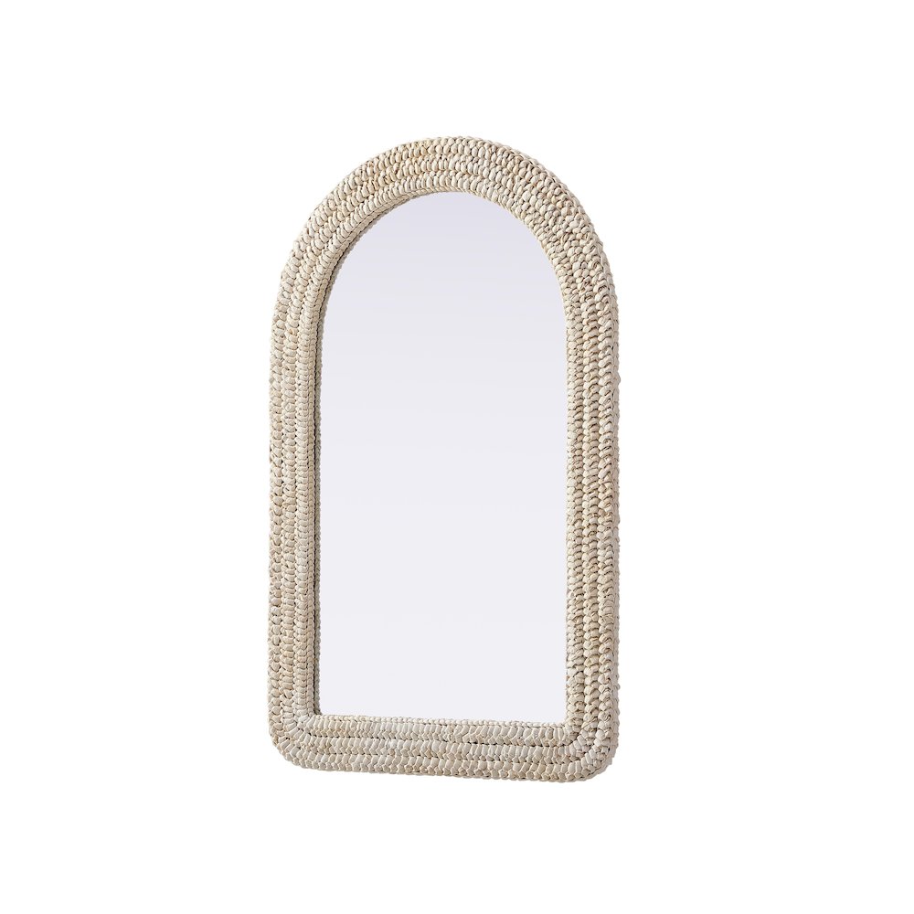 Arch Cornhusk Mirror 27x42 in Linen White. Picture 4