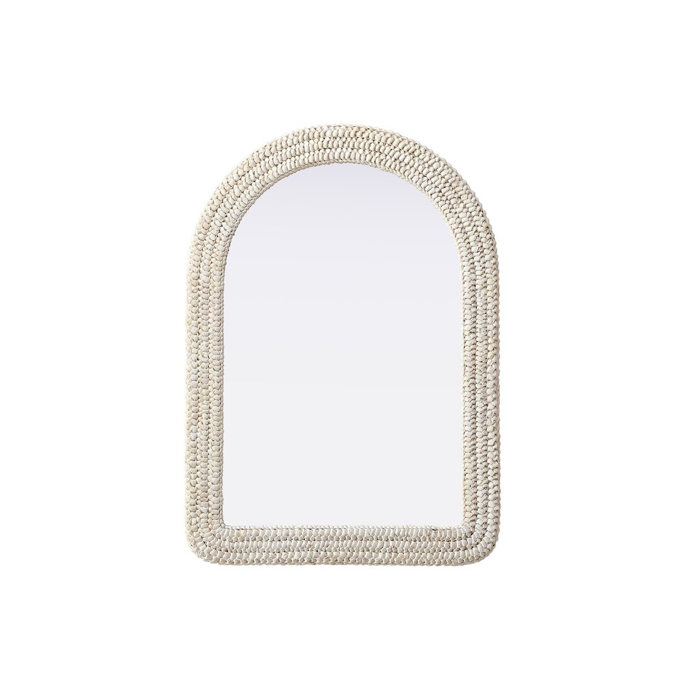 Arch Cornhusk Mirror 30x42 in Linen White. Picture 1