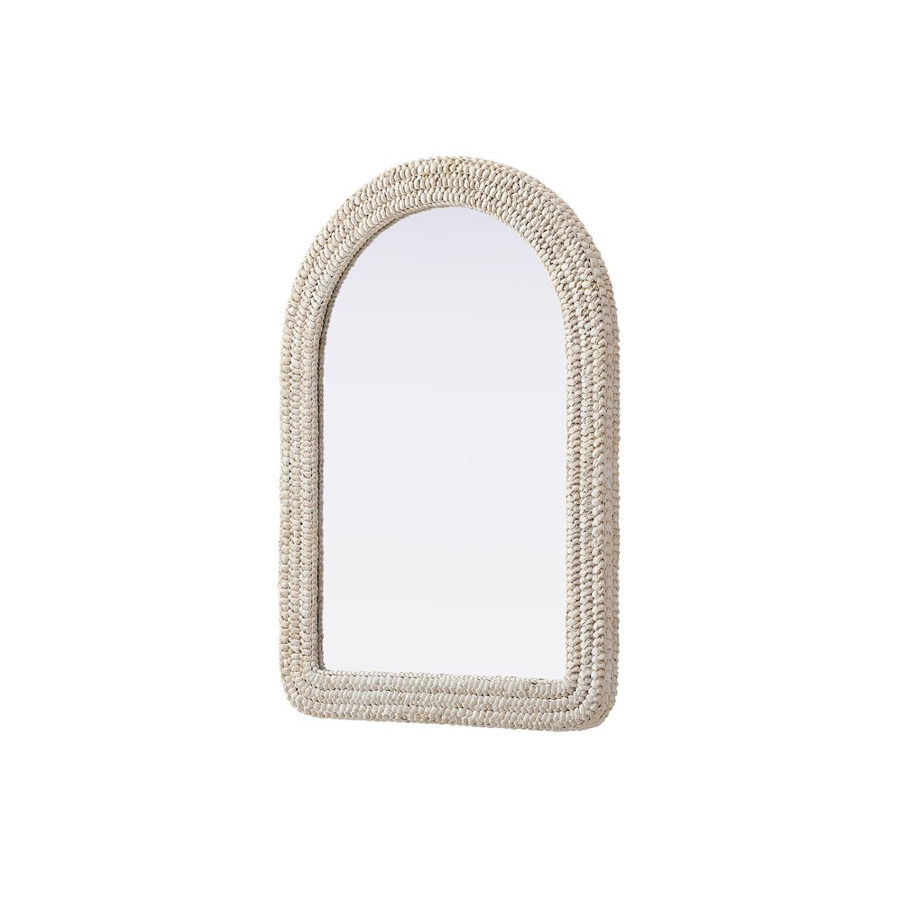 Arch Cornhusk Mirror 30x42 in Linen White. Picture 4