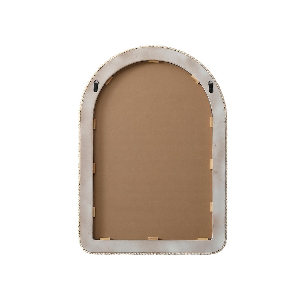 Arch Cornhusk Mirror 30x42 in Linen White. Picture 7