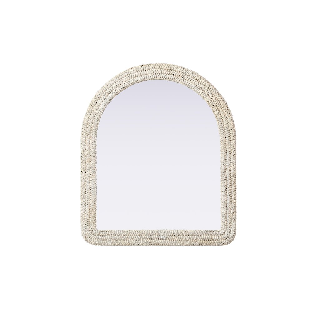 Arch Cornhusk Mirror 36x42 in Linen White. Picture 1