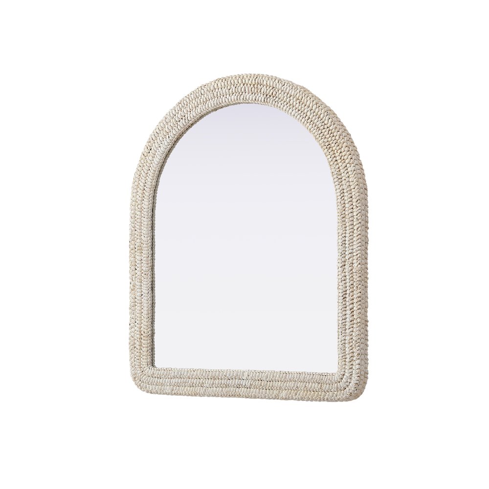Arch Cornhusk Mirror 36x42 in Linen White. Picture 4