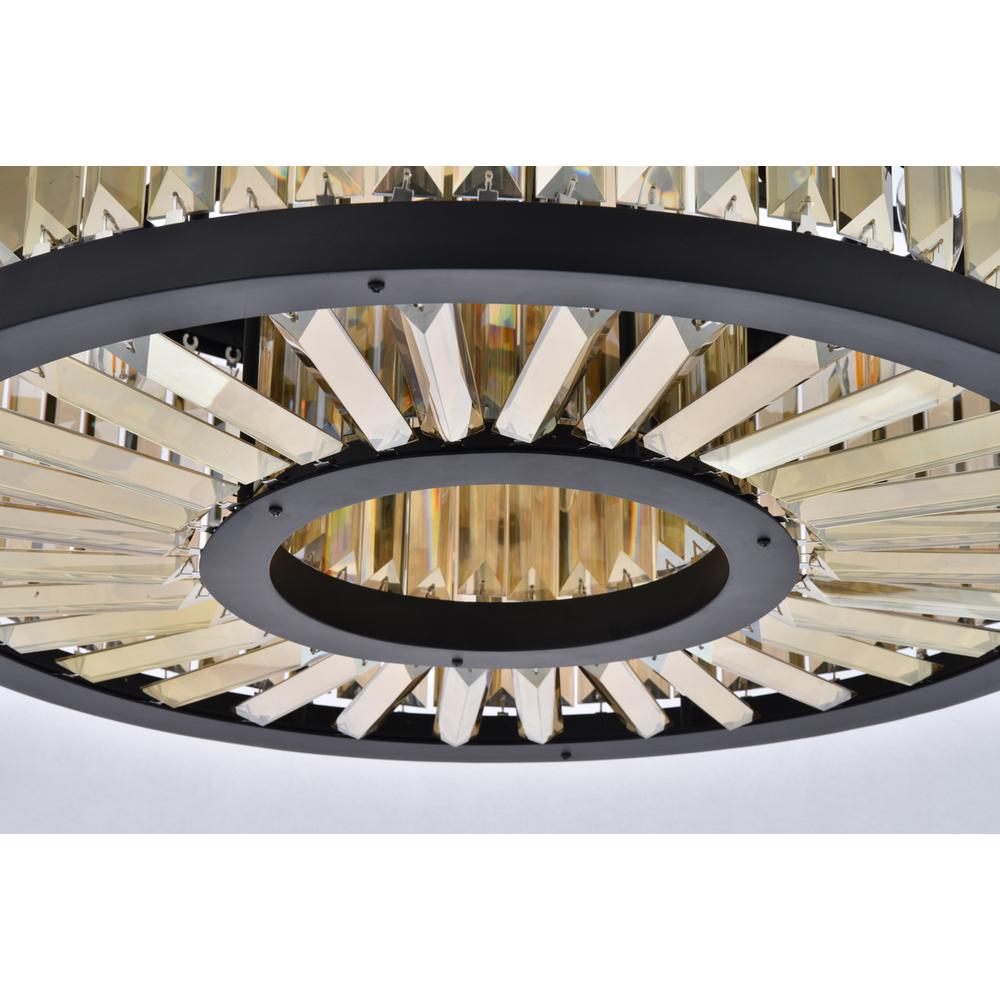 Chelsea 8 light Matte Black Chandelier Golden Teak (Smoky) Royal Cut Crystal. Picture 3