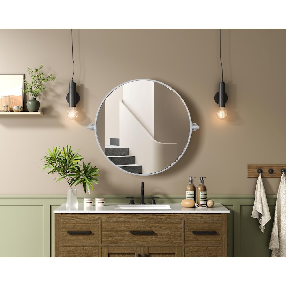Amoura 24X24 Pivot Mirror In Silver. Picture 2