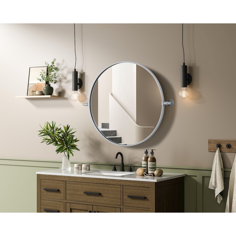 Amoura 24X24 Pivot Mirror In Silver. Picture 3