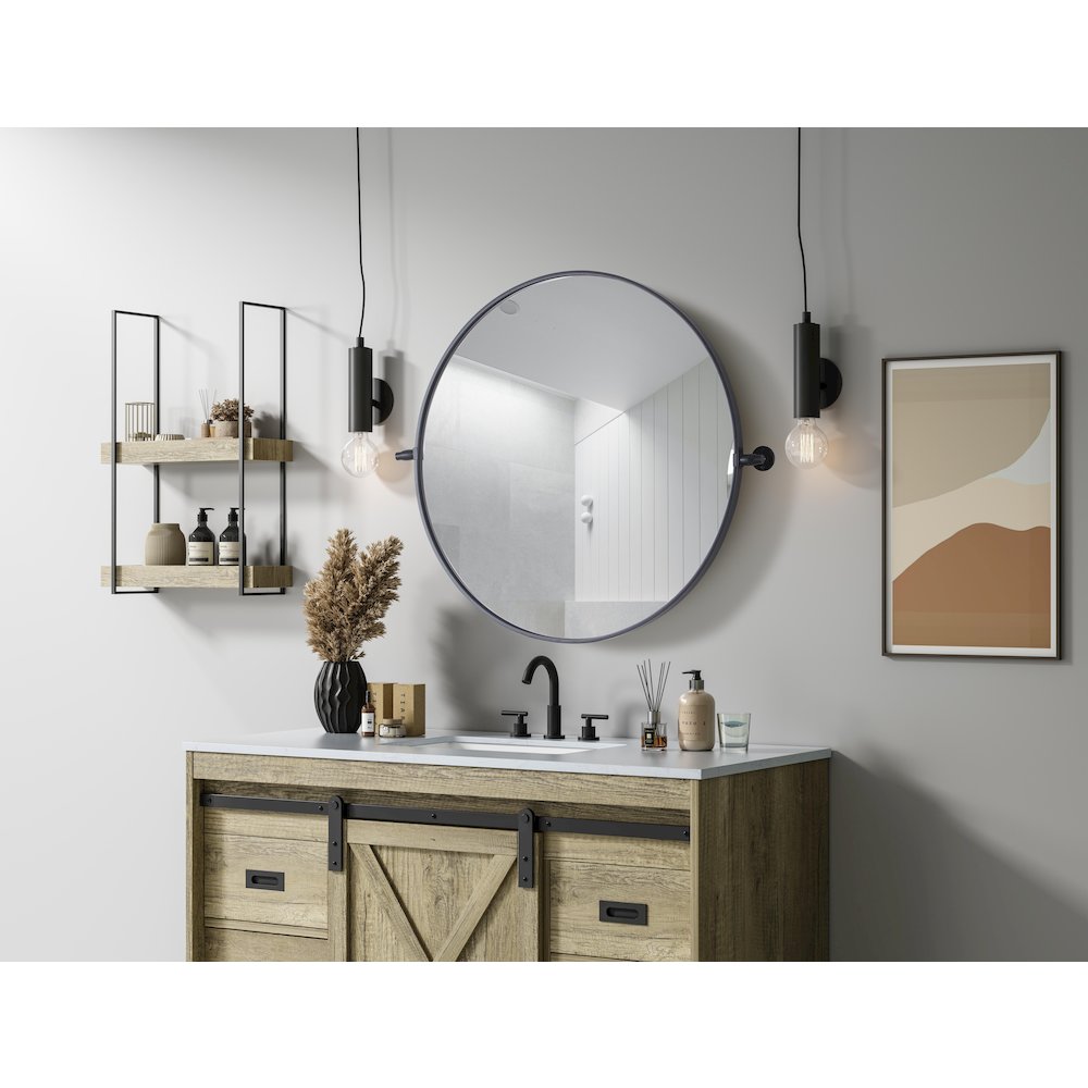 Amoura 30X30 Pivot Mirror In Black. Picture 3