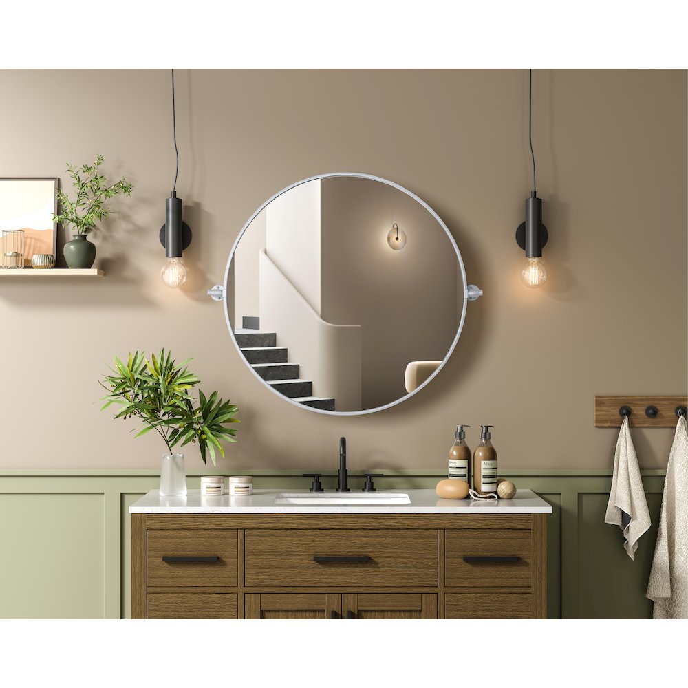 Amoura 30X30 Pivot Mirror In Silver. Picture 2