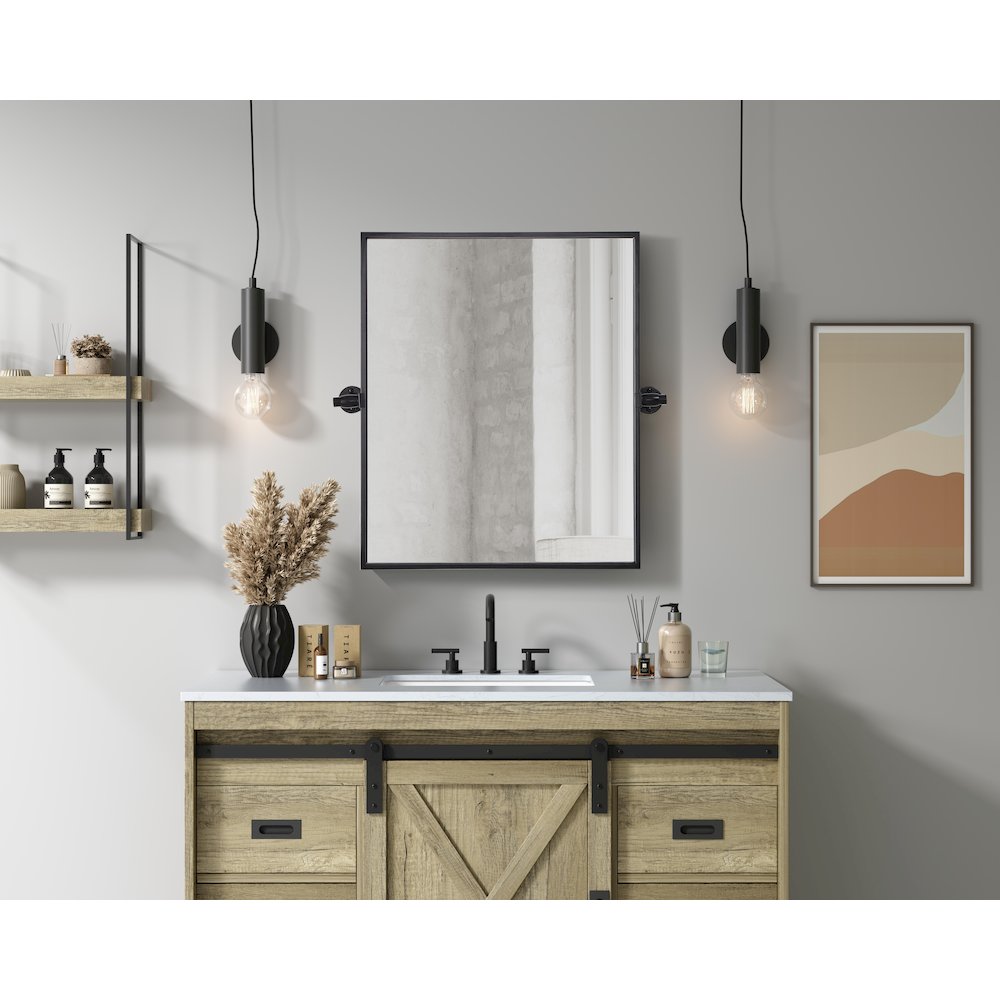 Amoura 20X24 Pivot Mirror In Black. Picture 2