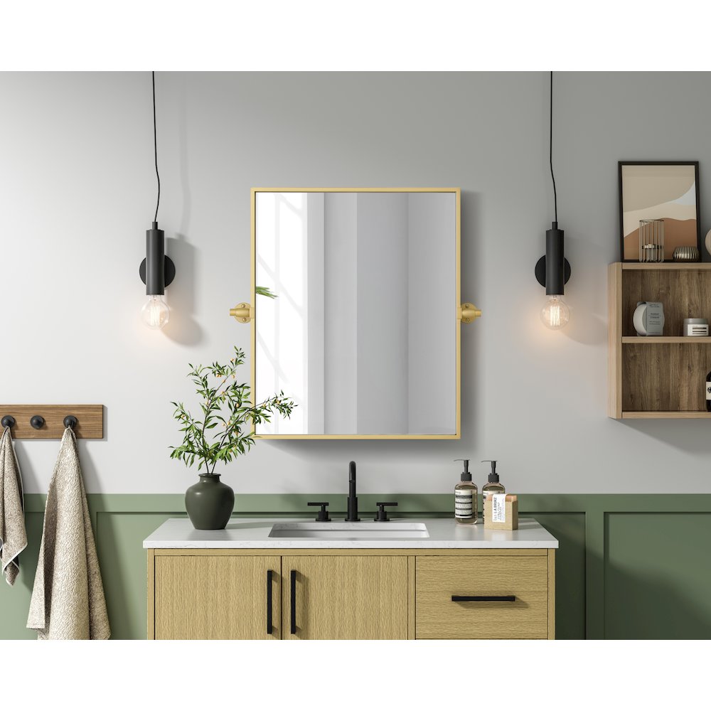 Amoura 20X24 Pivot Mirror In Brass. Picture 2