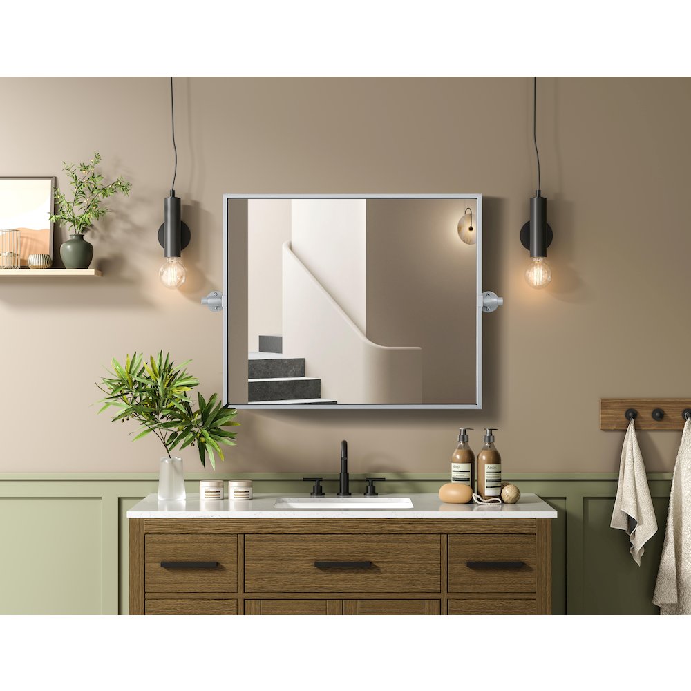 Amoura 20X24 Pivot Mirror In Silver. Picture 8