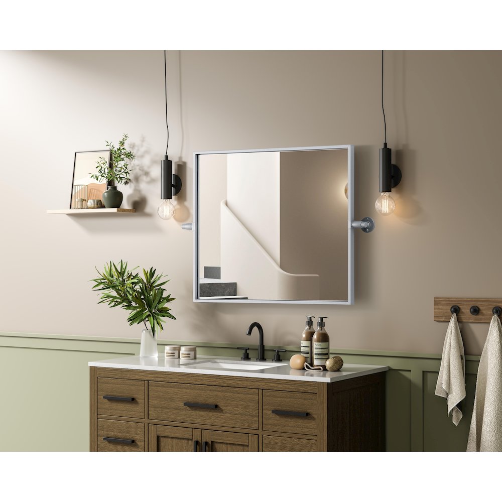 Amoura 20X24 Pivot Mirror In Silver. Picture 9