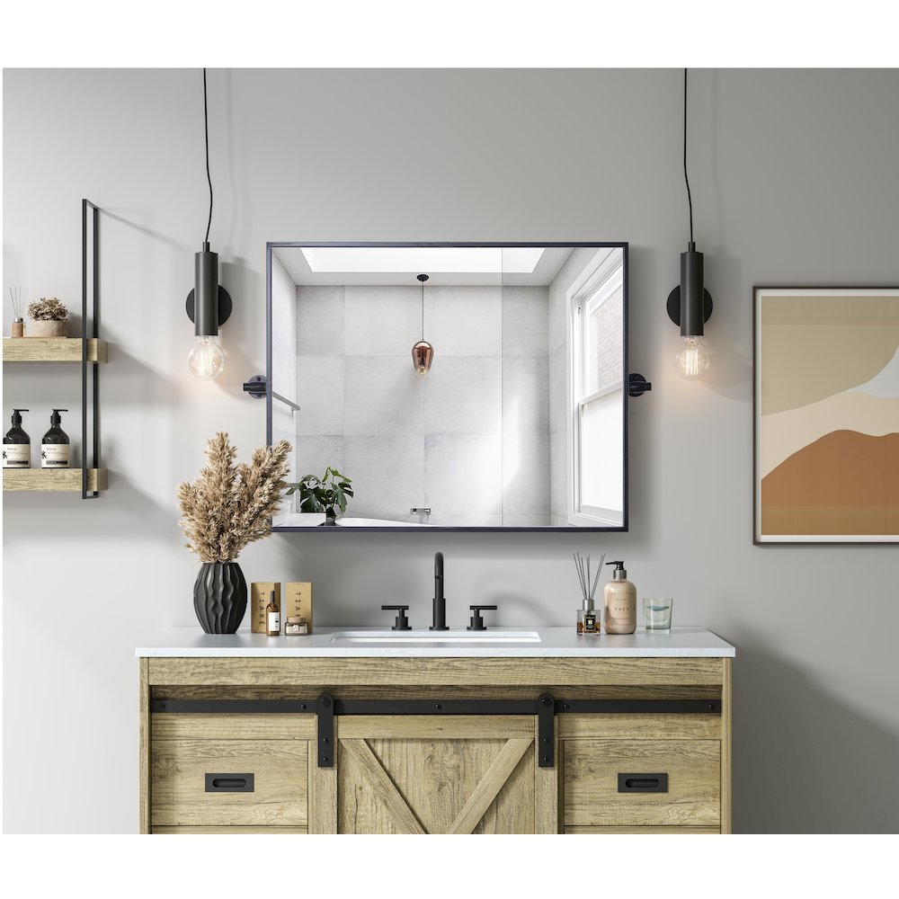Amoura 24X30 Pivot Mirror In Black. Picture 8