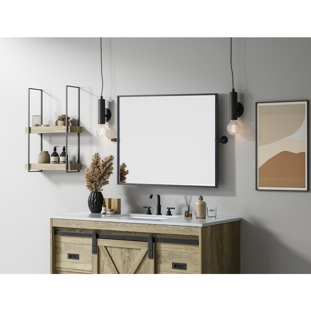 Amoura 24X30 Pivot Mirror In Black. Picture 9