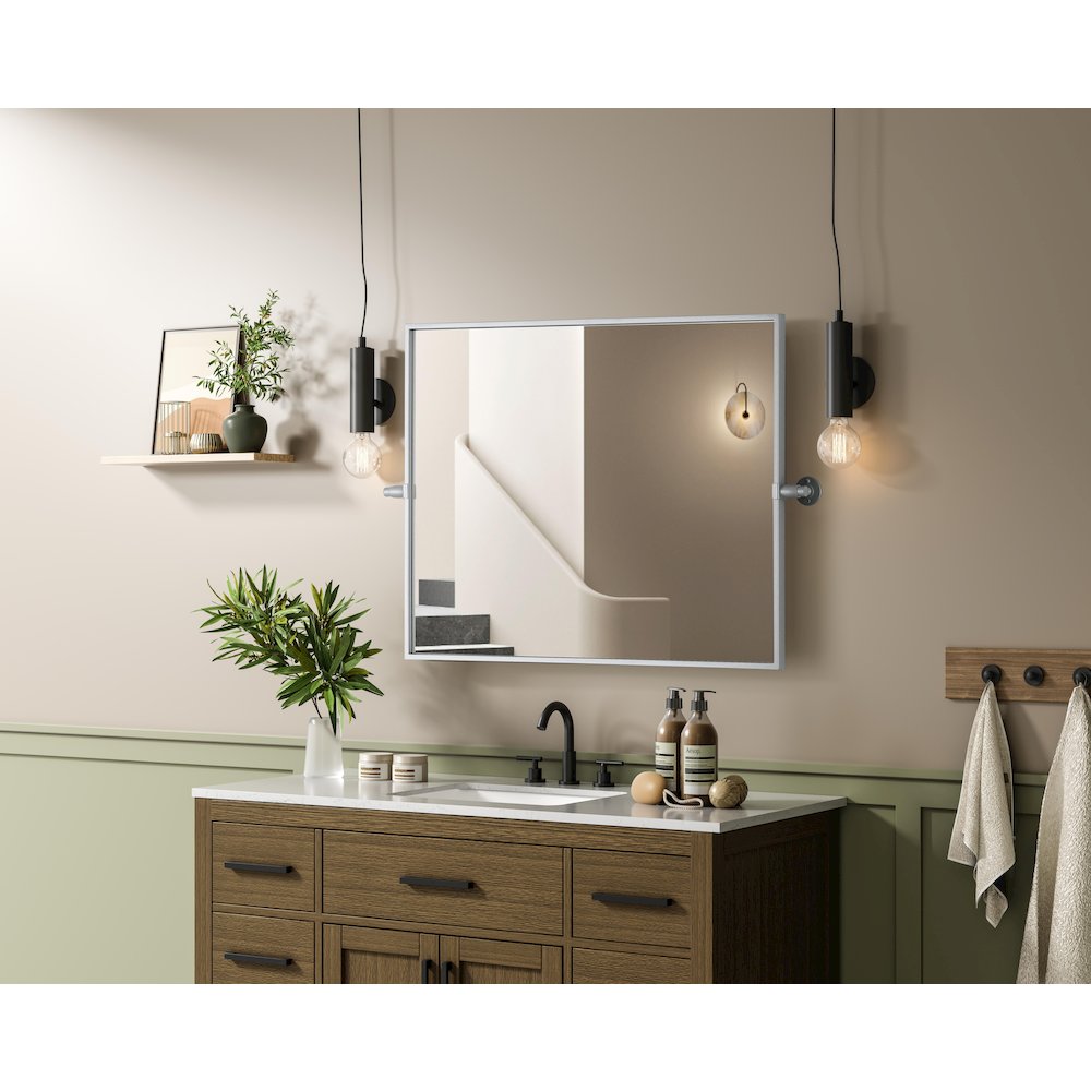 Amoura 24X30 Pivot Mirror In Silver. Picture 9