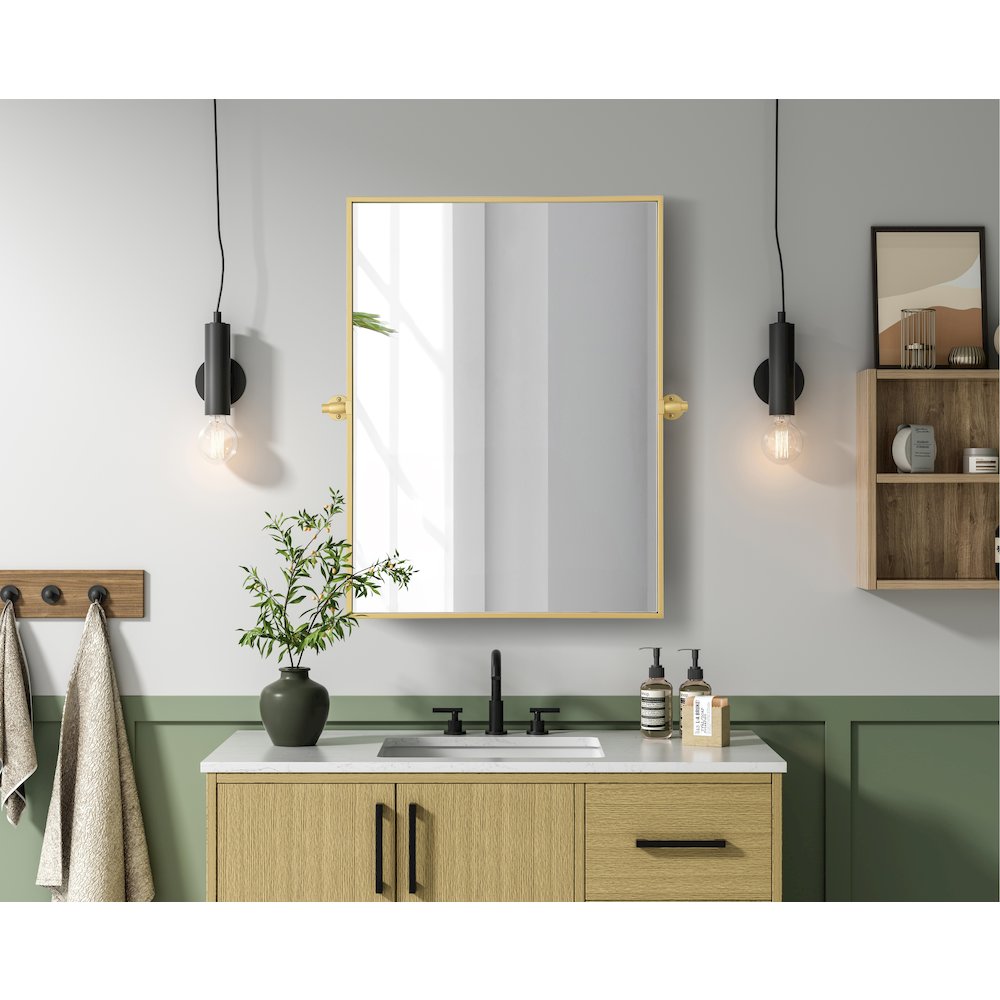 Amoura 24X32 Pivot Mirror In Brass. Picture 2