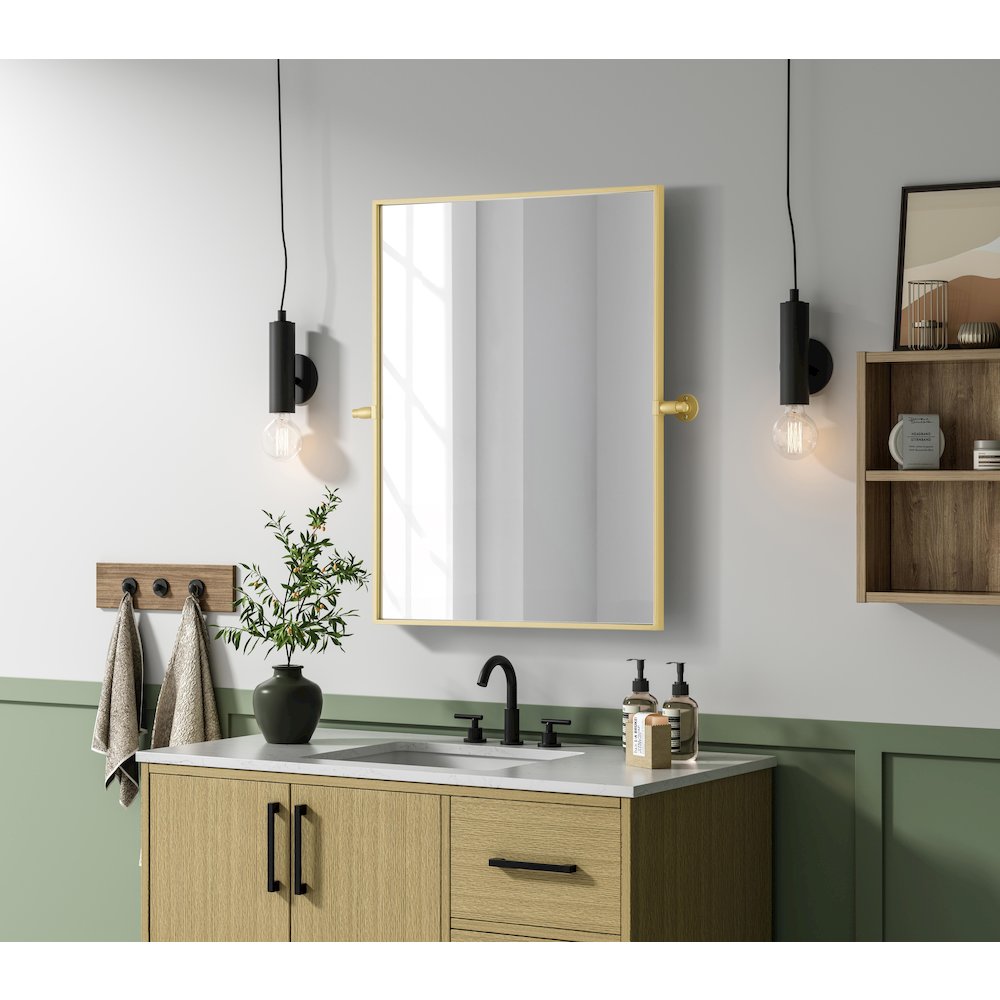 Amoura 24X32 Pivot Mirror In Brass. Picture 3