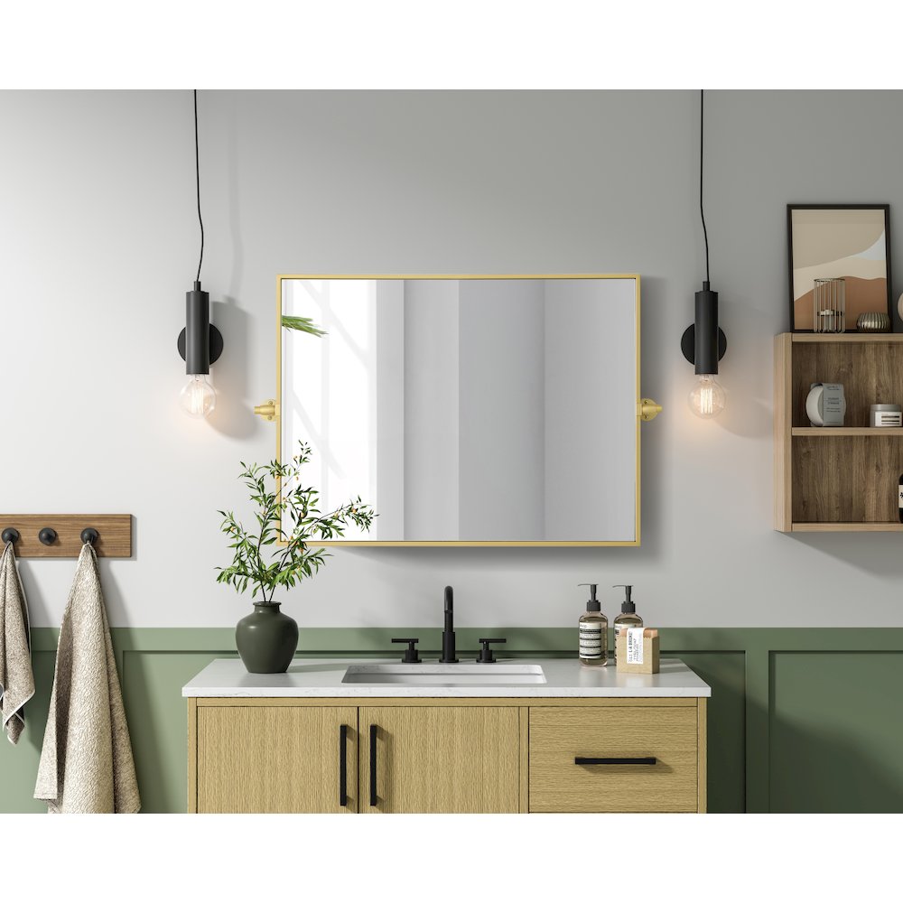 Amoura 24X32 Pivot Mirror In Brass. Picture 8