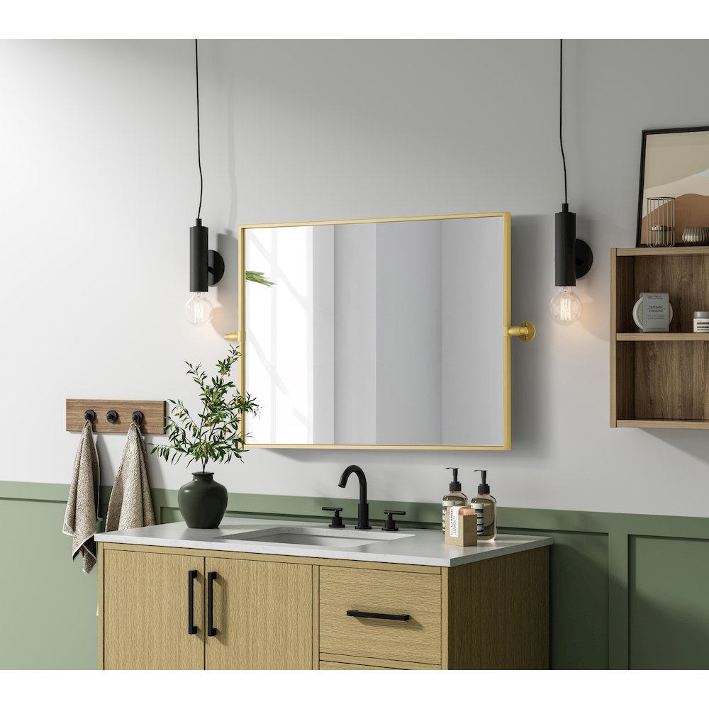 Amoura 24X32 Pivot Mirror In Brass. Picture 9