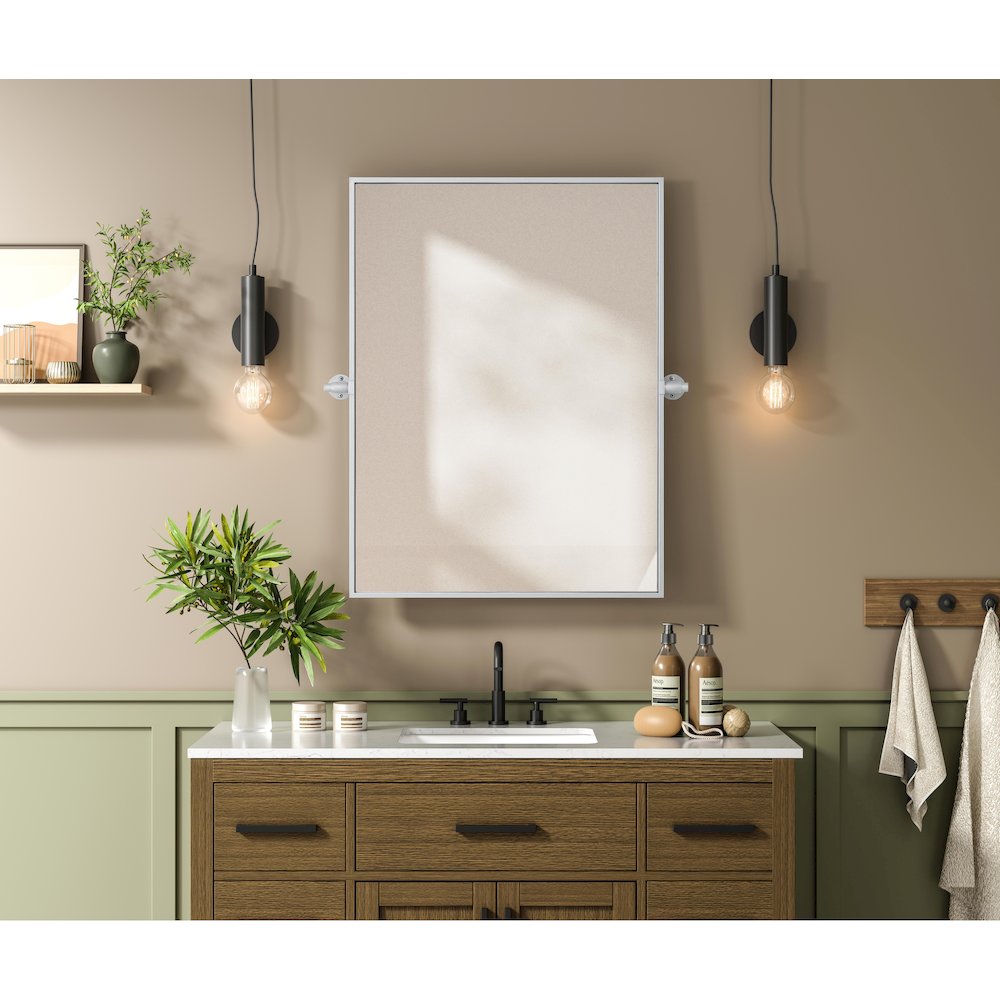 Amoura 24X32 Pivot Mirror In Silver. Picture 2